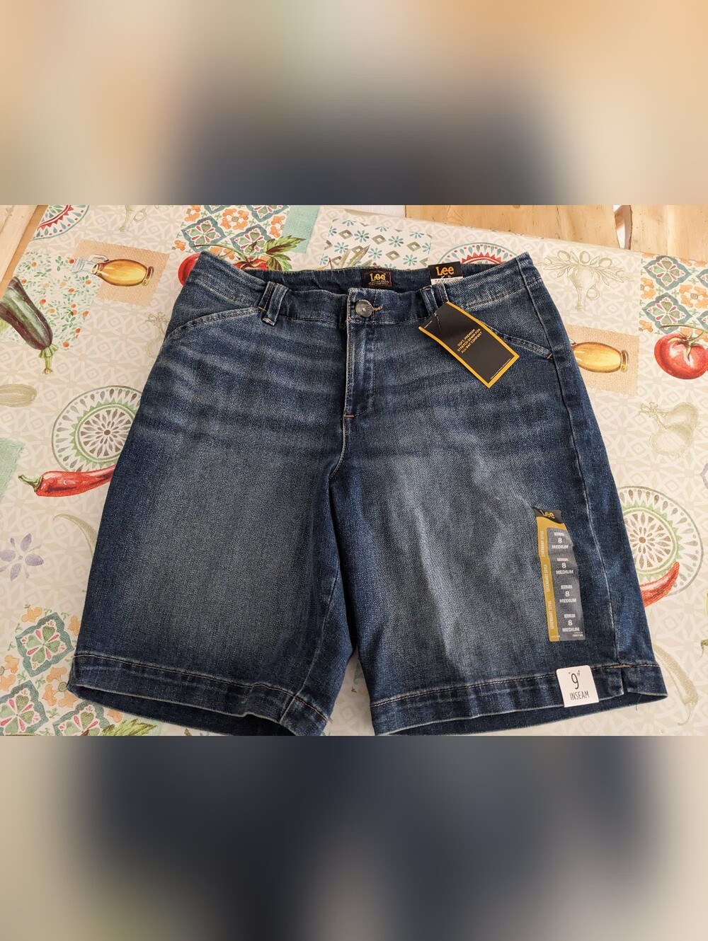 Lee Women's Bermuda Dark Blue Denim Shorts